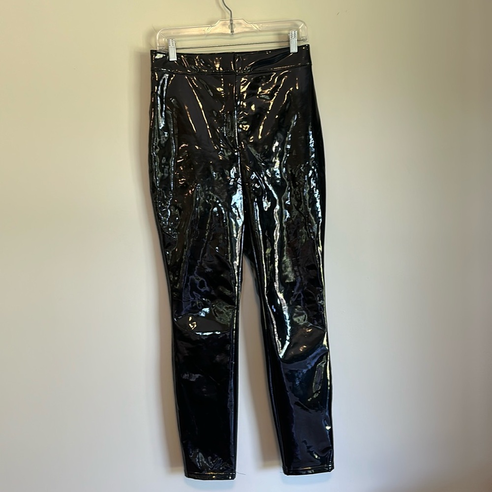 Black Babaton Shiny Vinyl Pants